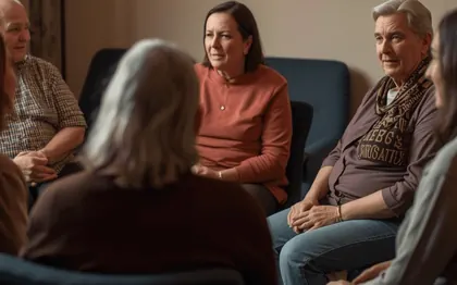 An LVAD support group meeting in a circle of chairs
